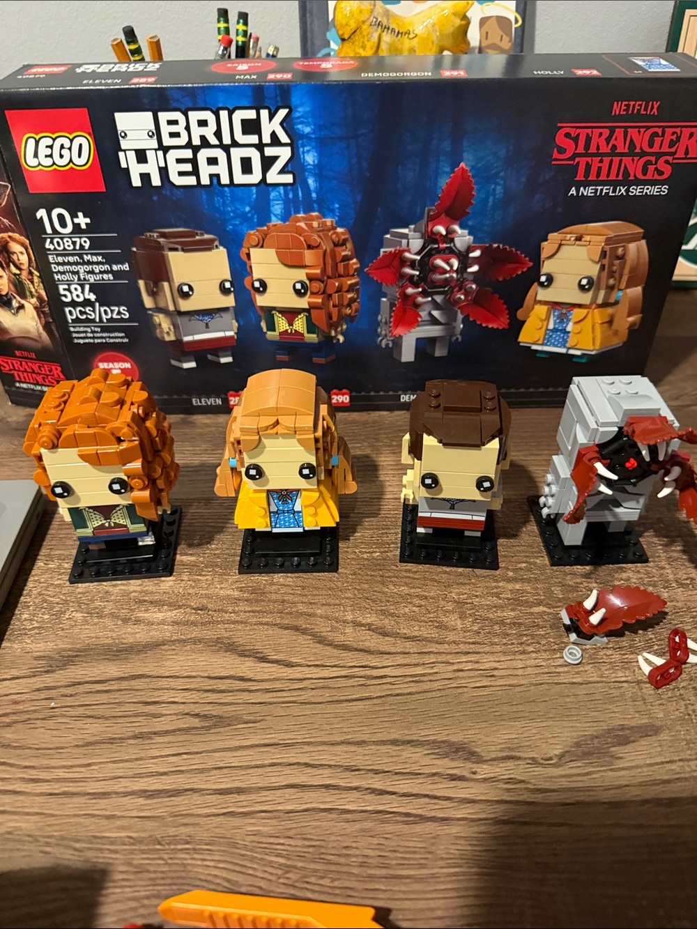 BUILT ONCE Lego brick headz stranger things demogorgon holly eleven max